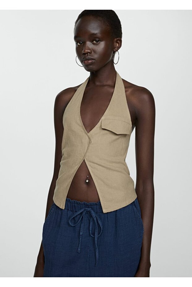 Beli elastik pamuklu pantolon - 6