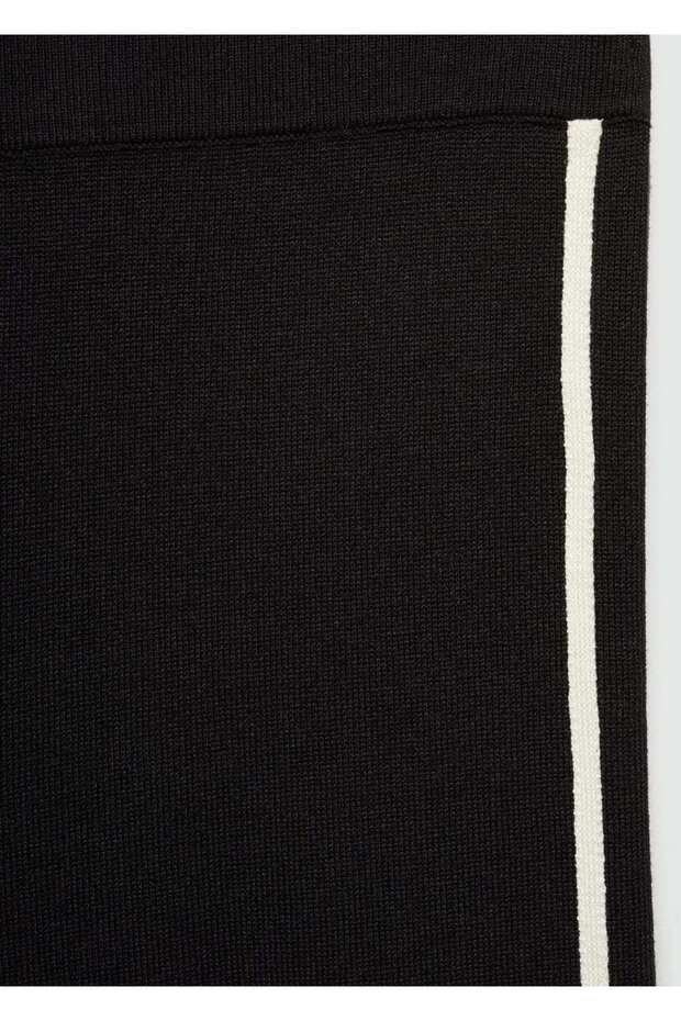 Kontrast çizgili triko pantolon - 7