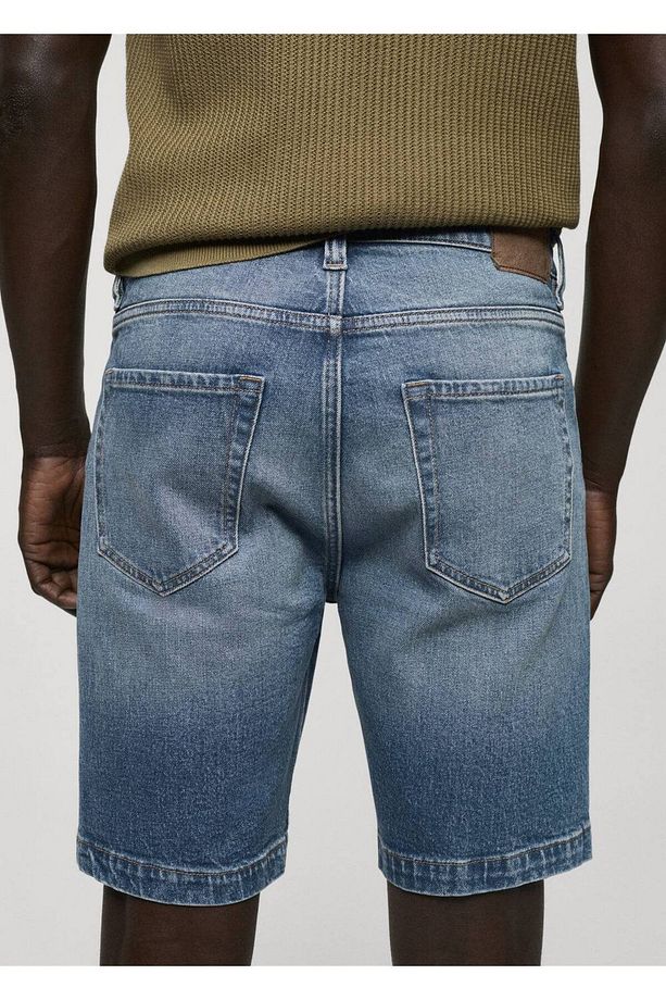 Regular fit denim bermuda şort - 6