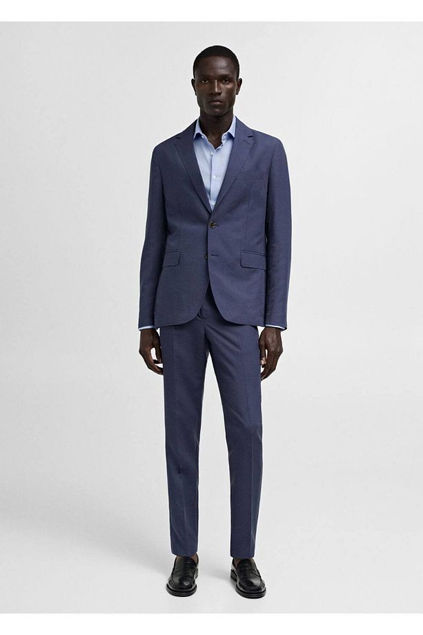 Slim fit mikro desenli twill gömlek - 2