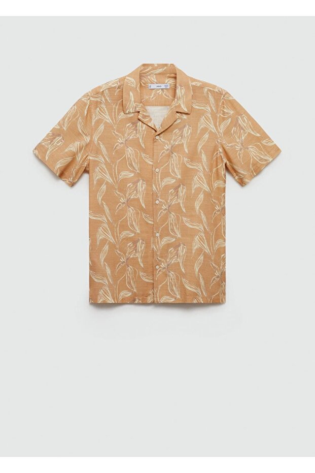 Gemustertes, drapiertes Hemd mit normaler Passform - 3