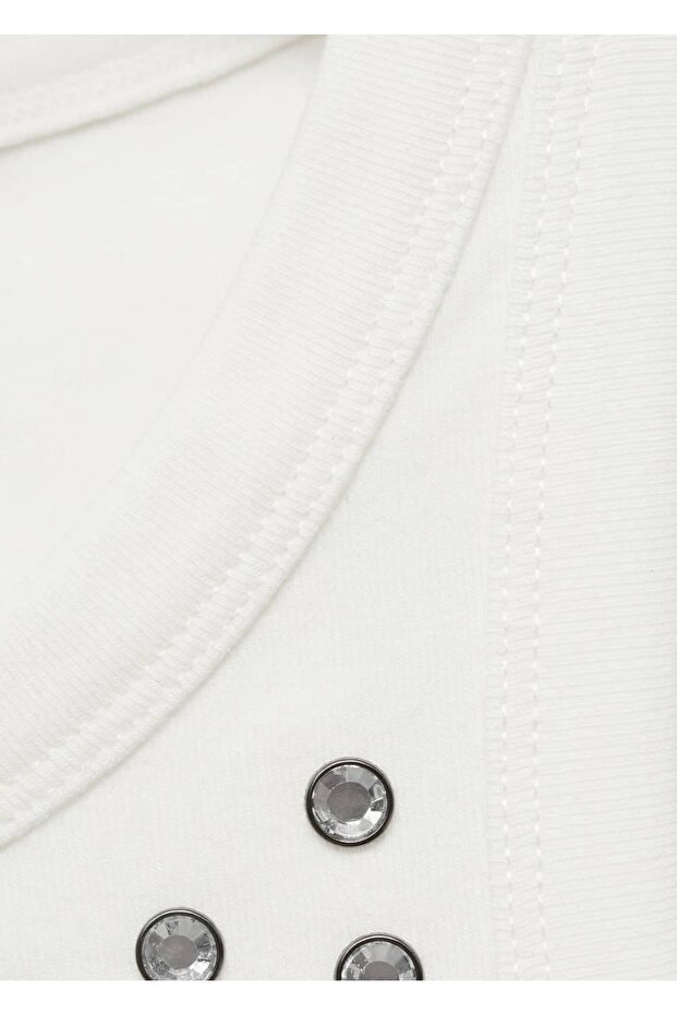 Kristal taşlı kısa bluz - 6