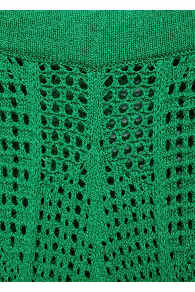 Delikli örgü pantolon - 7