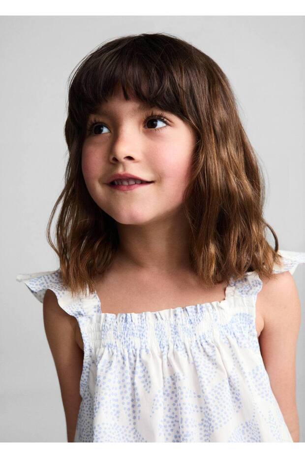 Yaprak baskılı elbise - 5