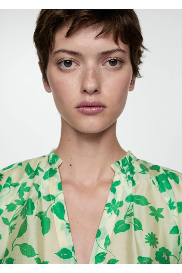 Desenli lyocell gömlek - 5