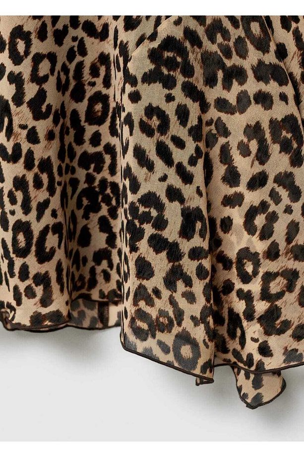 Kısa leopar desenli elbise - 5