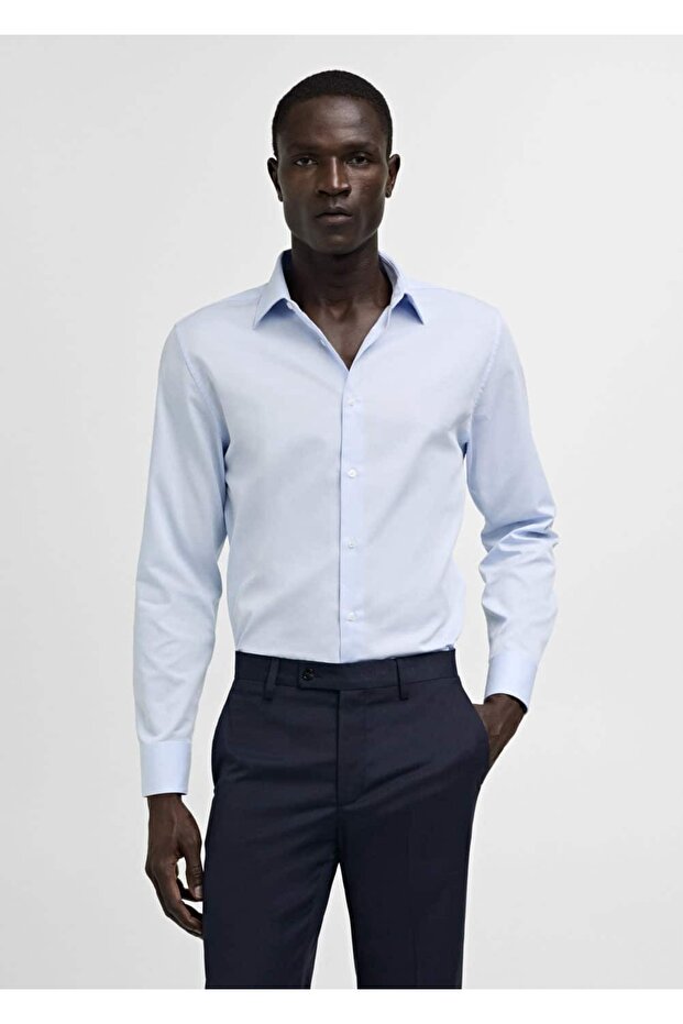 Slim Fit Pamuklu Poplin Gömlek - 1