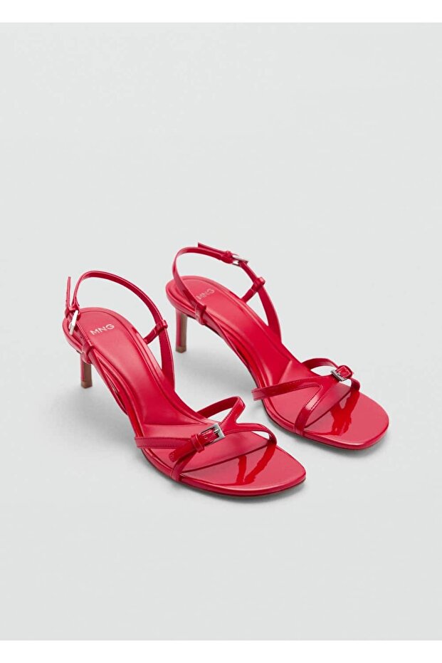 Tokalı Topuklu Bantlı Sandalet - 1