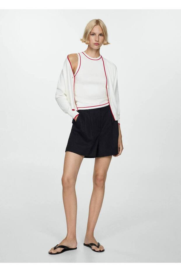 Kontrast gestreifte Strickjacke - 1