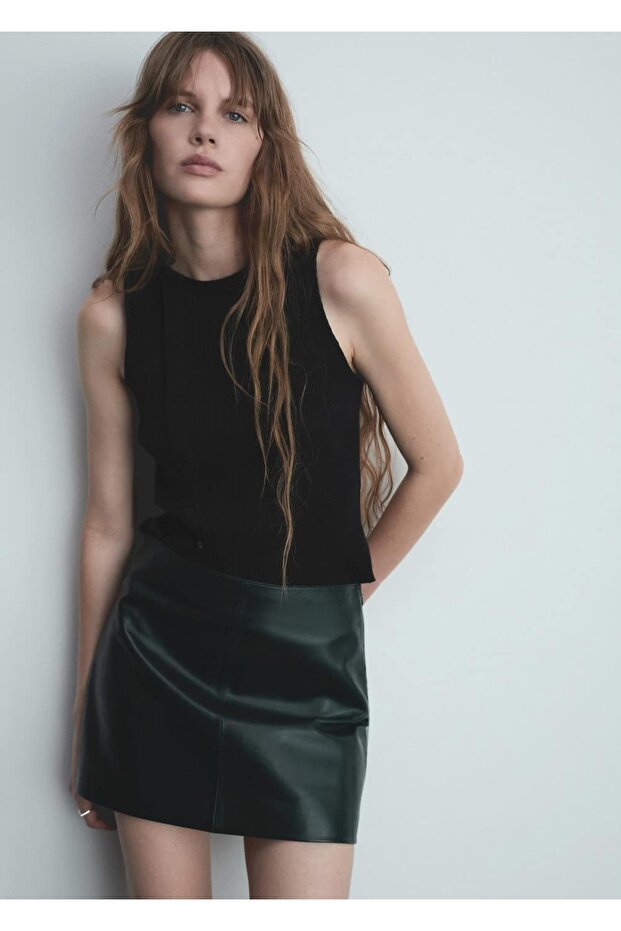 Yan Düğmeli Triko Bluz - 1