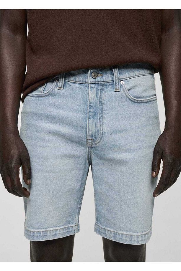 Regular fit denim bermuda şort - 8