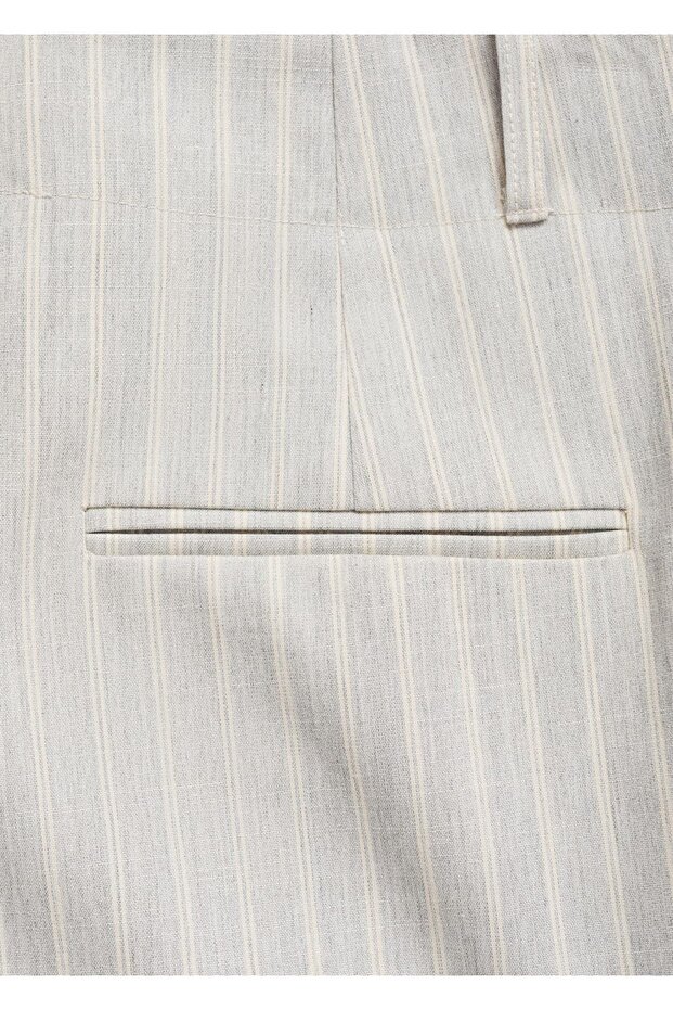 Wideleg çizgili pantolon - 5