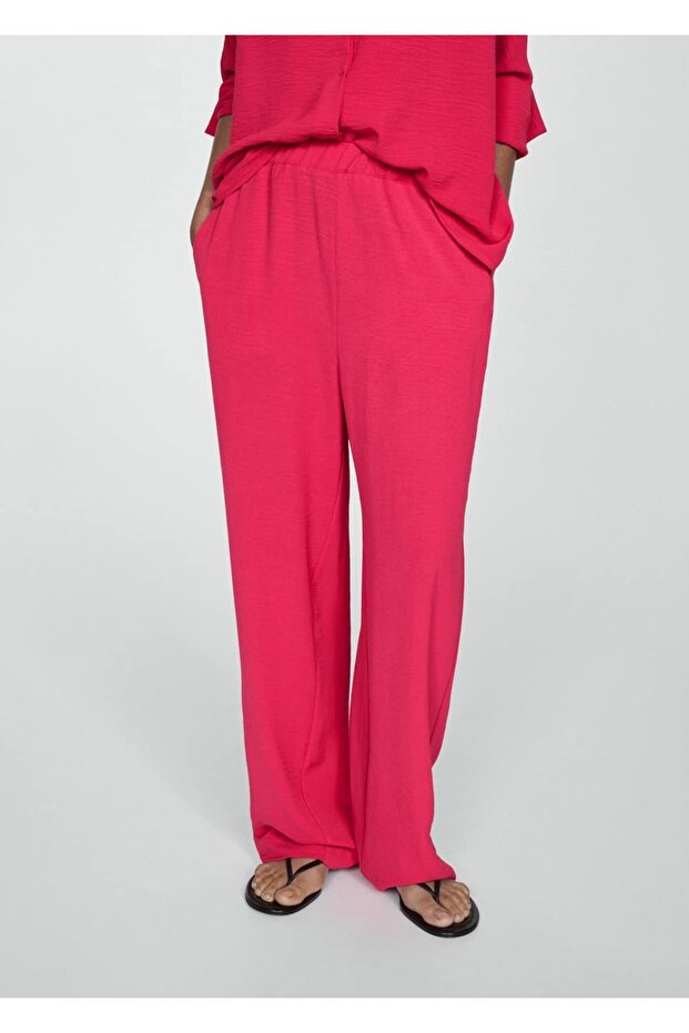 Dökümlü dokuma pantolon - 1