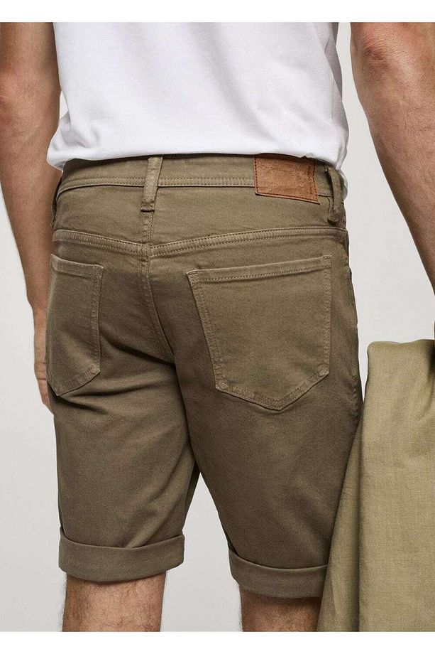 Slim fit kot bermuda şort - 6
