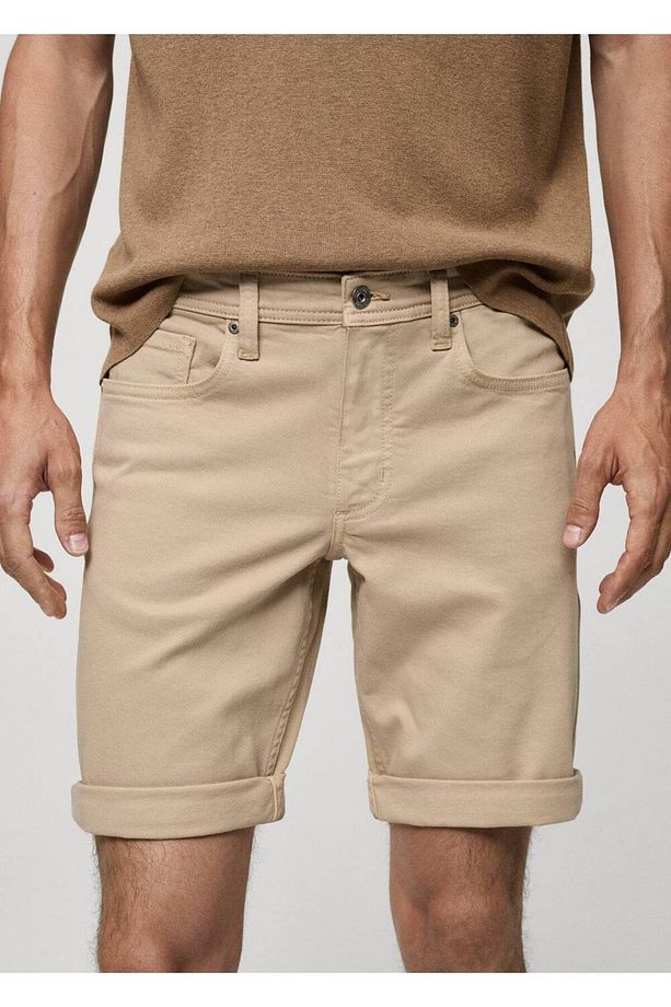 Slim fit kot bermuda şort - 8