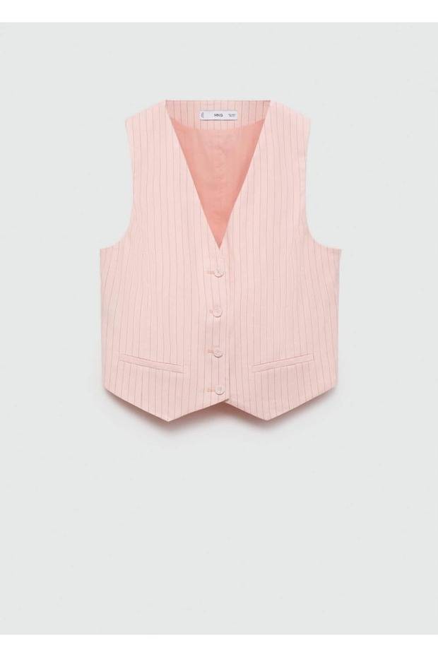 Λινό Ριγέ Γιλέκο - 3