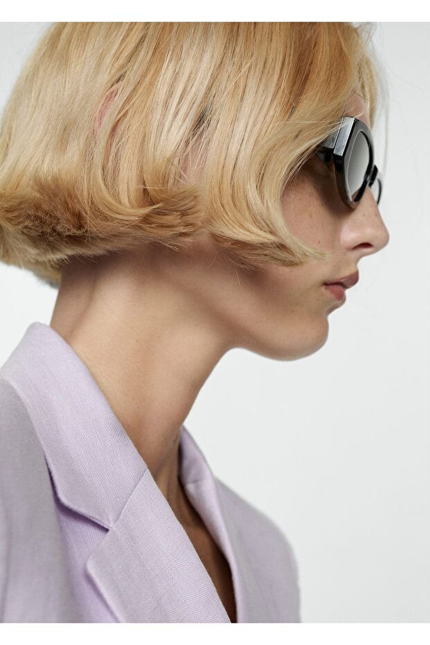 Keten crop blazer ceket - 6