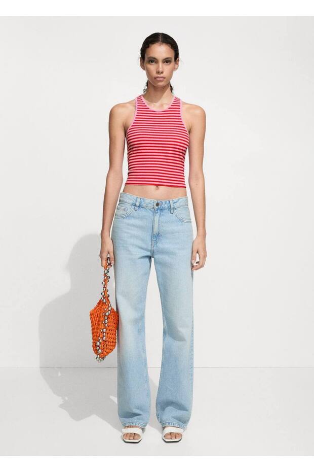 Çizgili triko bluz - 2