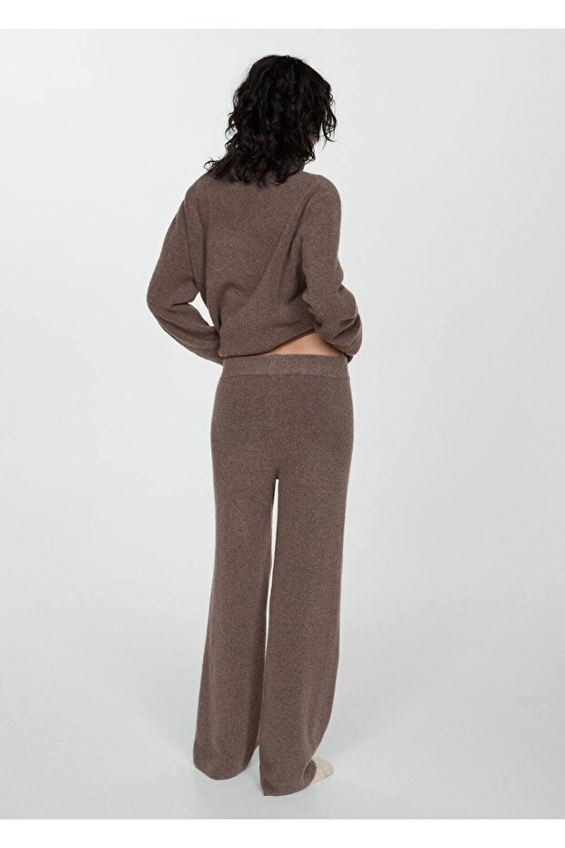 Düz kesim triko pantolon - 4