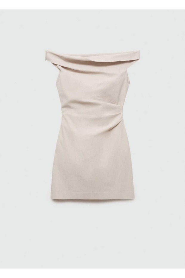 Drapeli asimetrik uzun elbise - 3