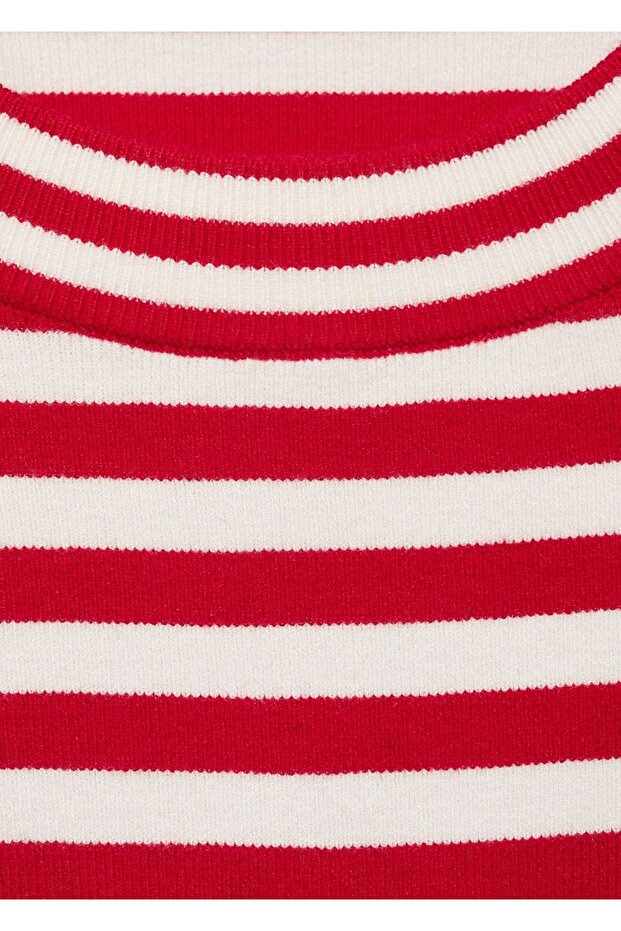 Çizgili kısa kazak - 6