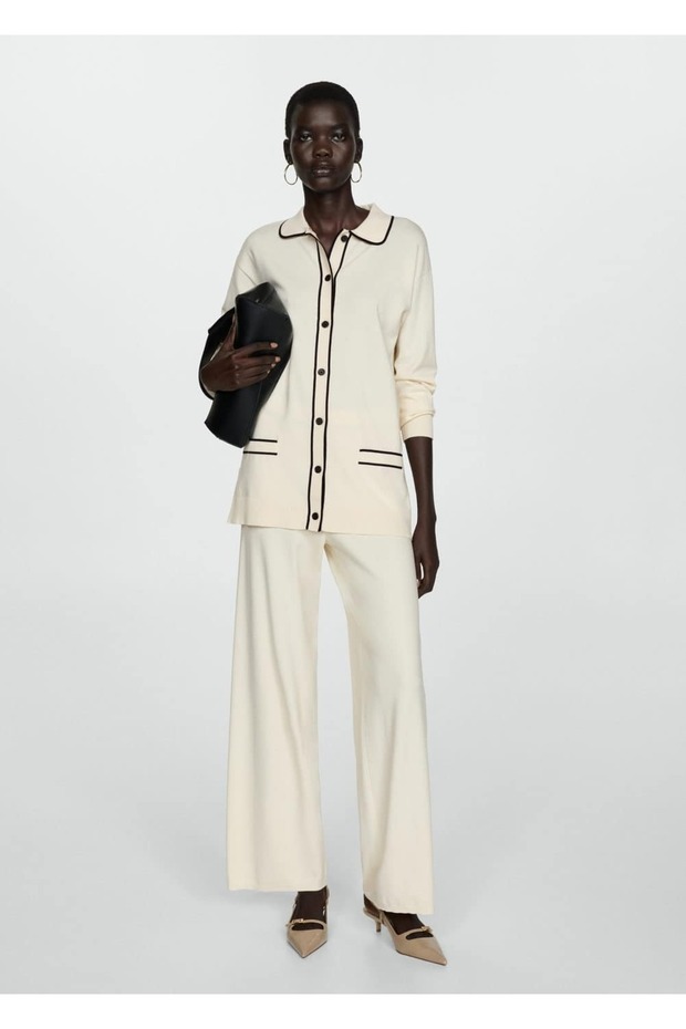 Düz kesim triko pantolon - 2