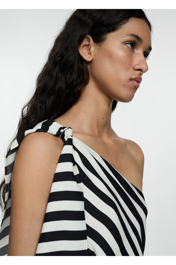 Rochie asimetrică cu dungi - 7