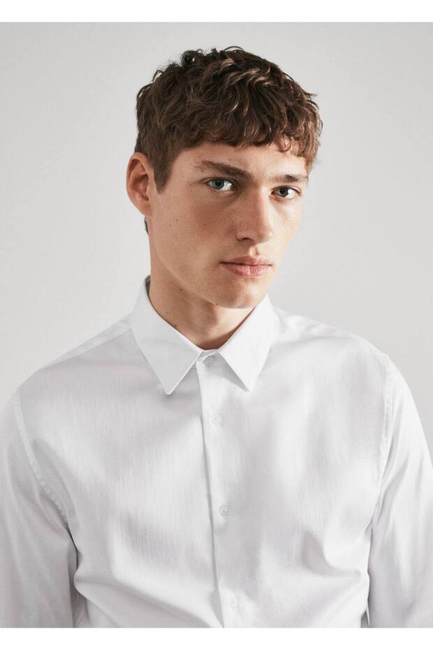 Süper Slim Fit Poplin Gömlek - 8