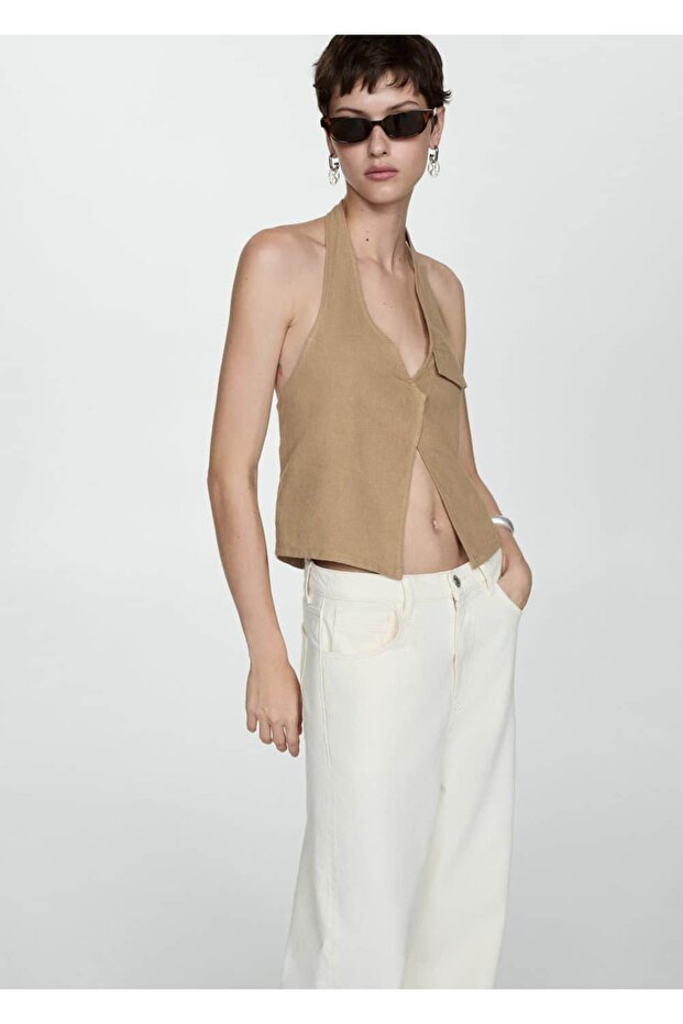 Cepli halter yaka bluz - 5