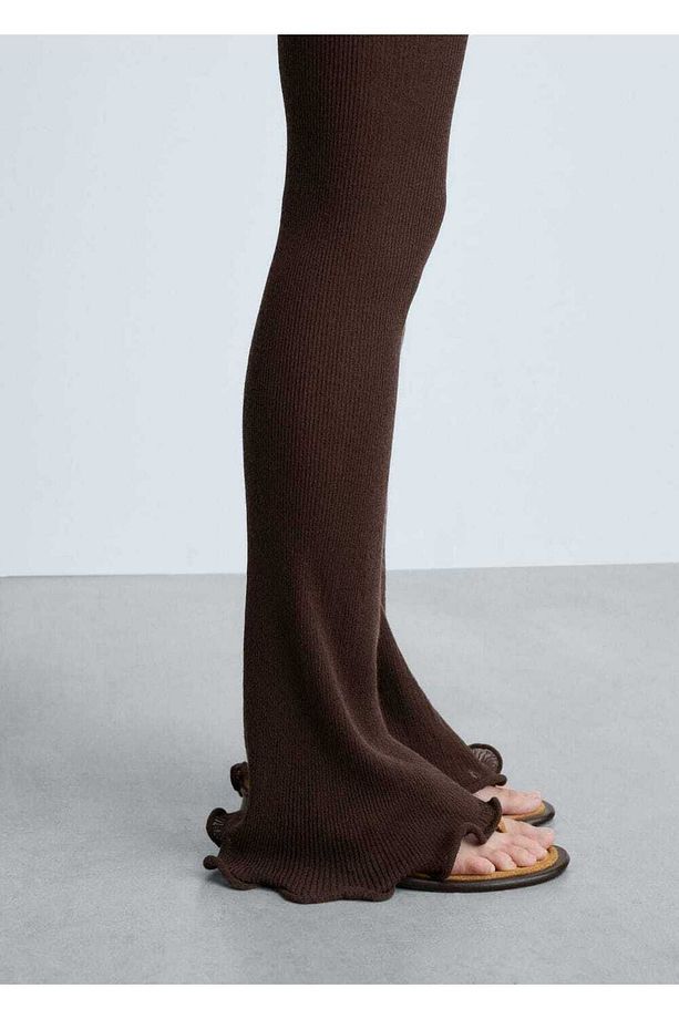 Flared triko pantolon - 8