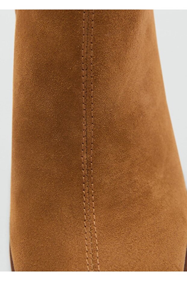 Topuklu Süet Yarım Bot - 5