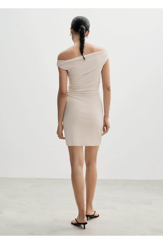 Drapeli asimetrik uzun elbise - 4