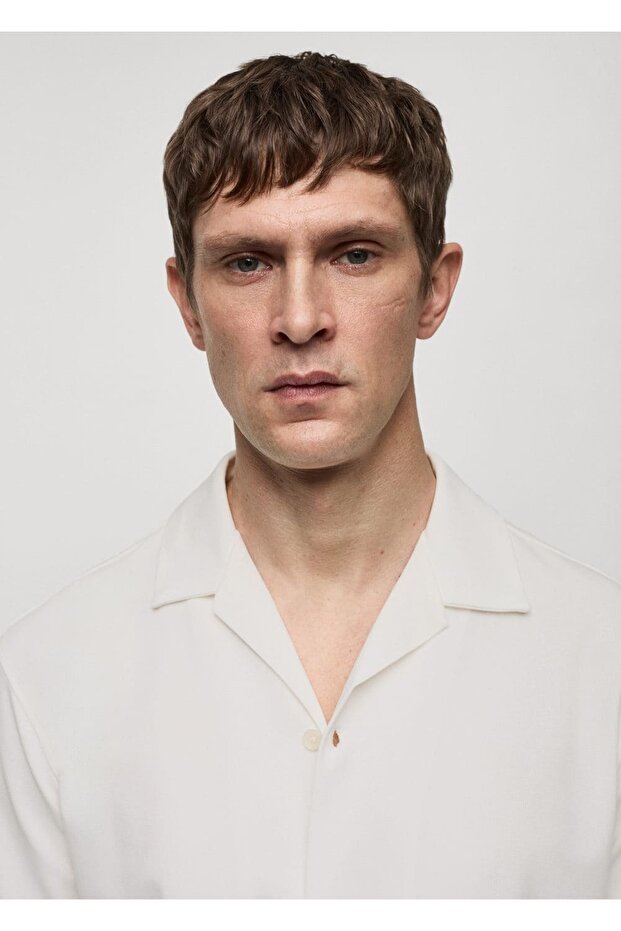 Bowling Yakalı Pamuklu Gömlek - 8