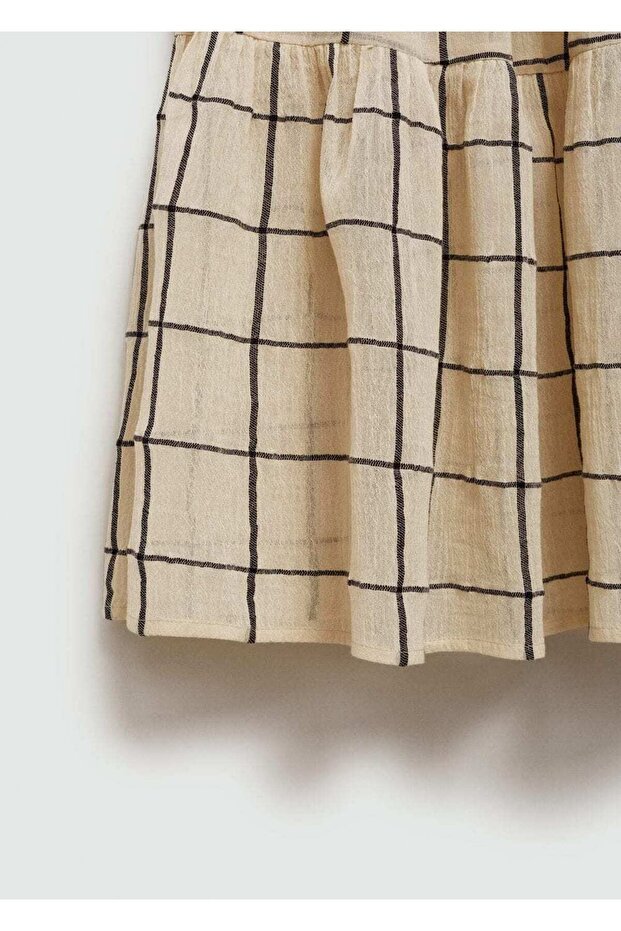 Askılı desenli elbise - 5