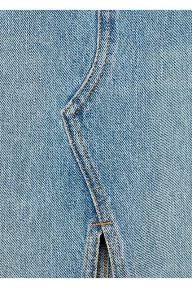 Dikişsiz denim etek - 6