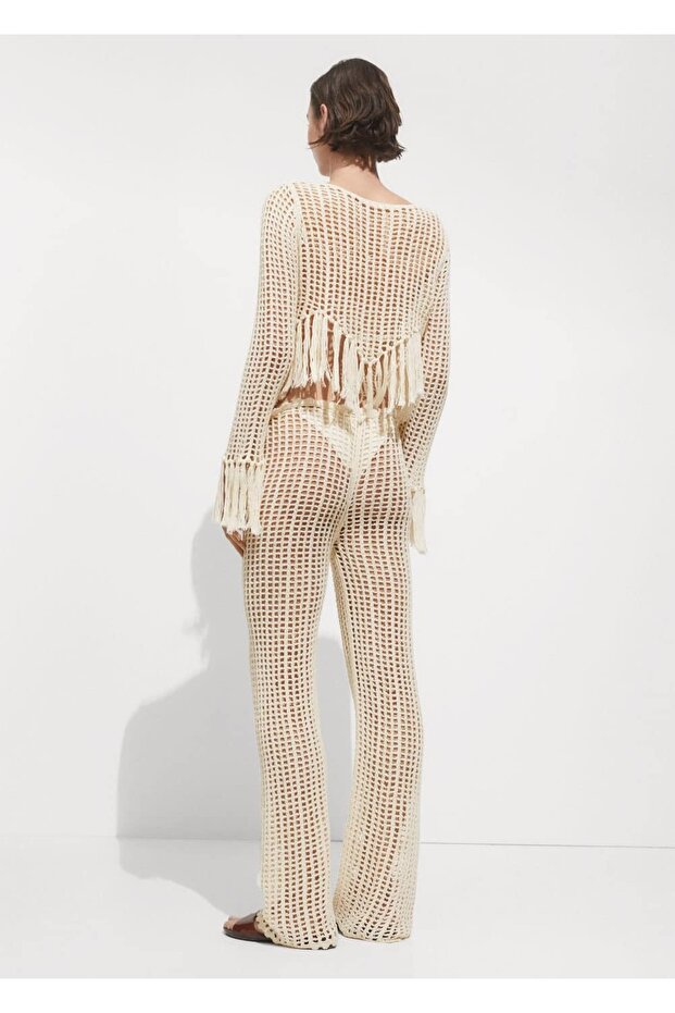 Delikli Örgü Pantolon - 4