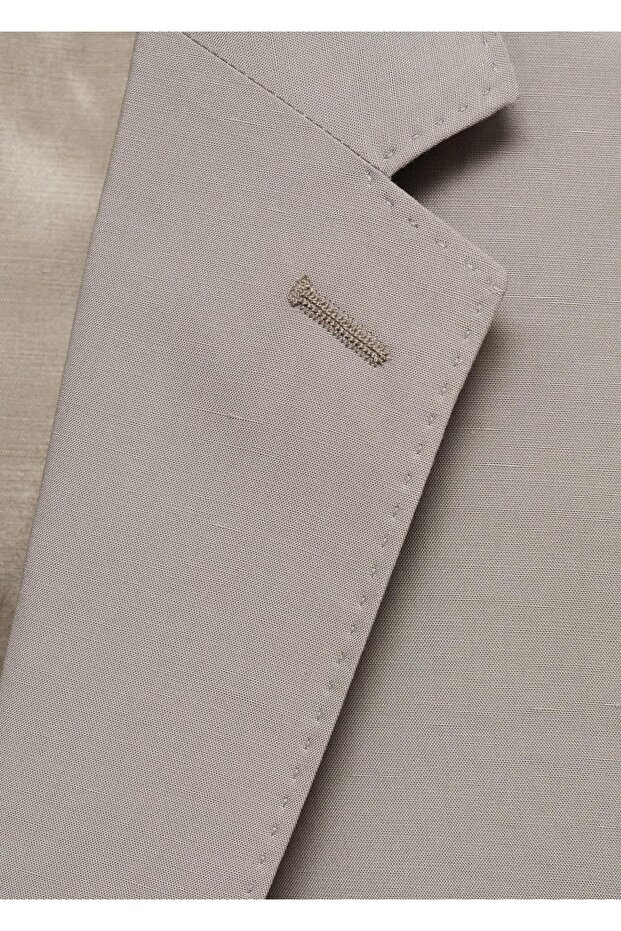 Slim fit keten karışımlı blazer ceket - 7