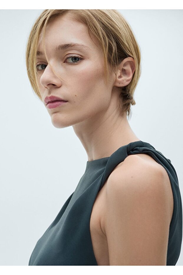 Uzun Evaze Elbise - 7