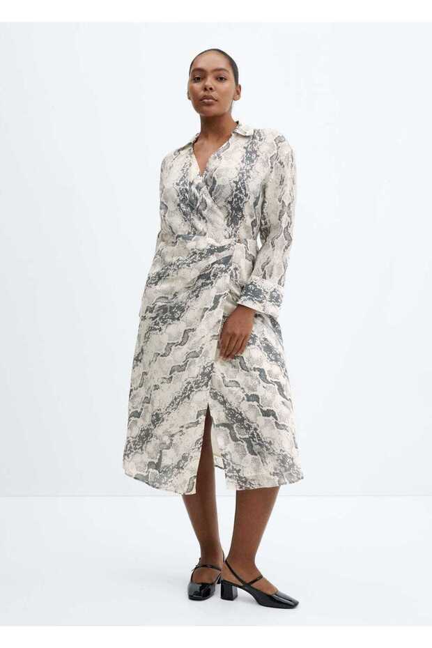 Kleid aus Lyocell mit Schlangenmuster - 7