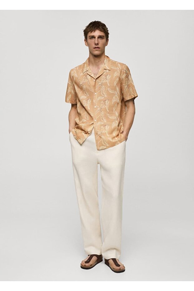 Gemustertes, drapiertes Hemd mit normaler Passform - 2