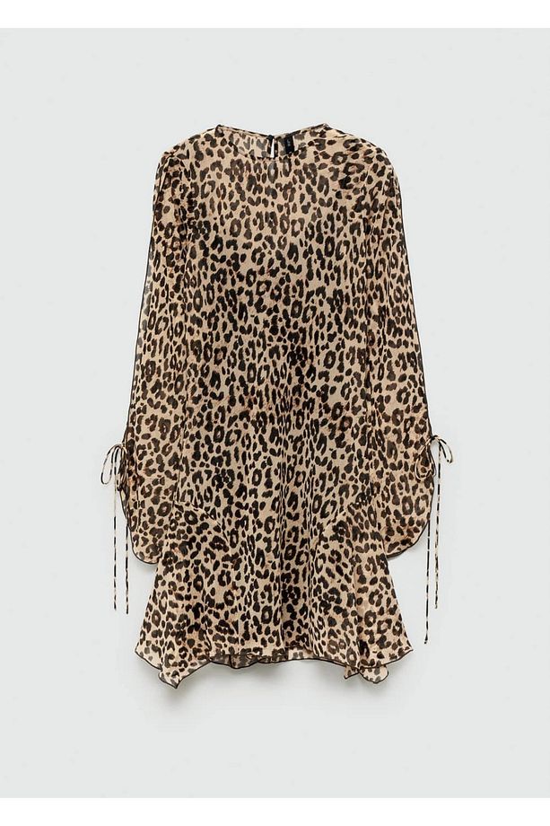 Kısa leopar desenli elbise - 3