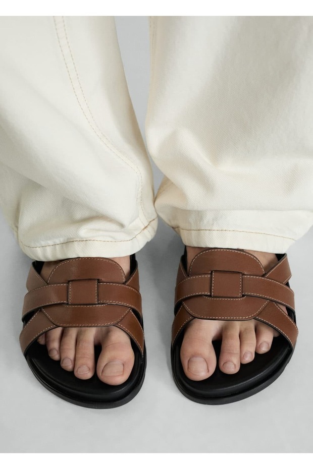 Deri Bantlı Sandalet - 5