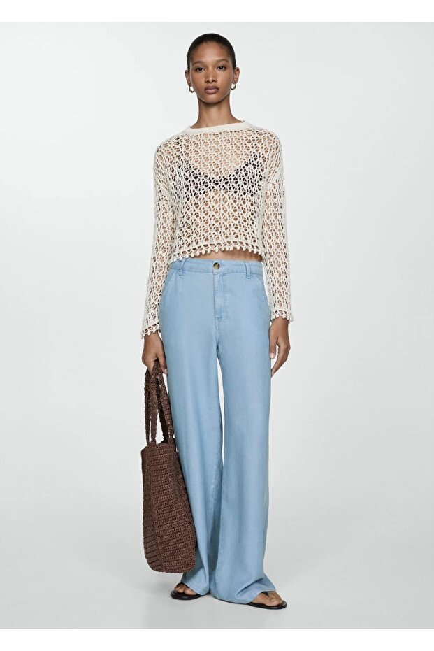 Wideleg lyocell pantolon - 6