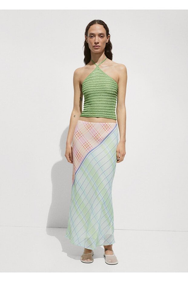 Halter yaka lureks triko bluz - 2