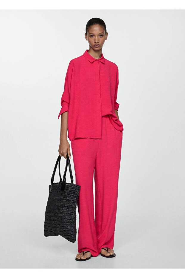 Dökümlü dokuma pantolon - 2