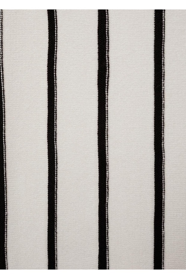 Çizgili triko crop bluz - 8