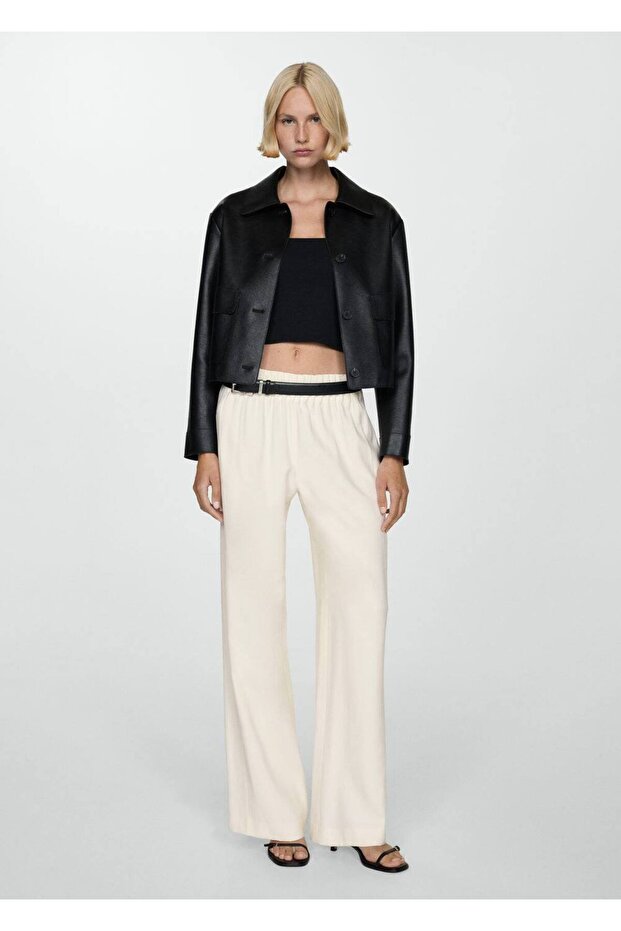 Elastik belli wideleg pantolon - 2