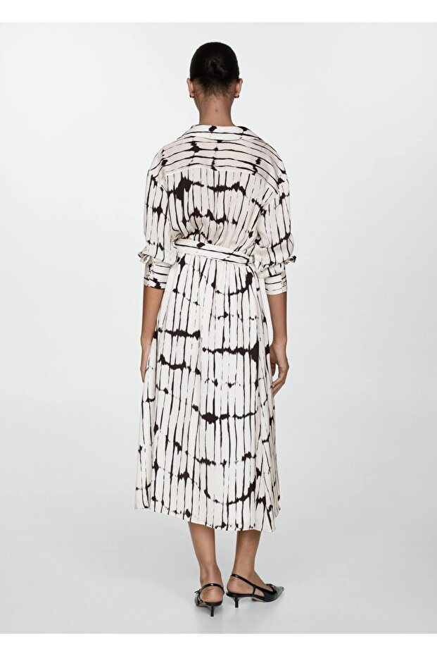 Desenli gömlek elbise - 3