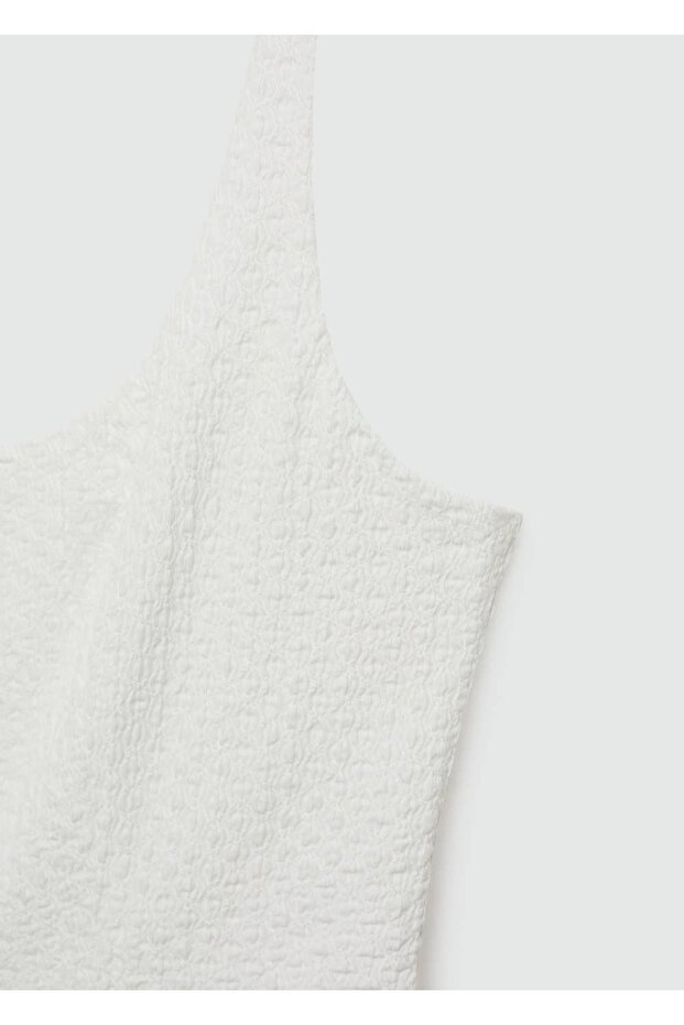 Dokulu mini elbise - 7