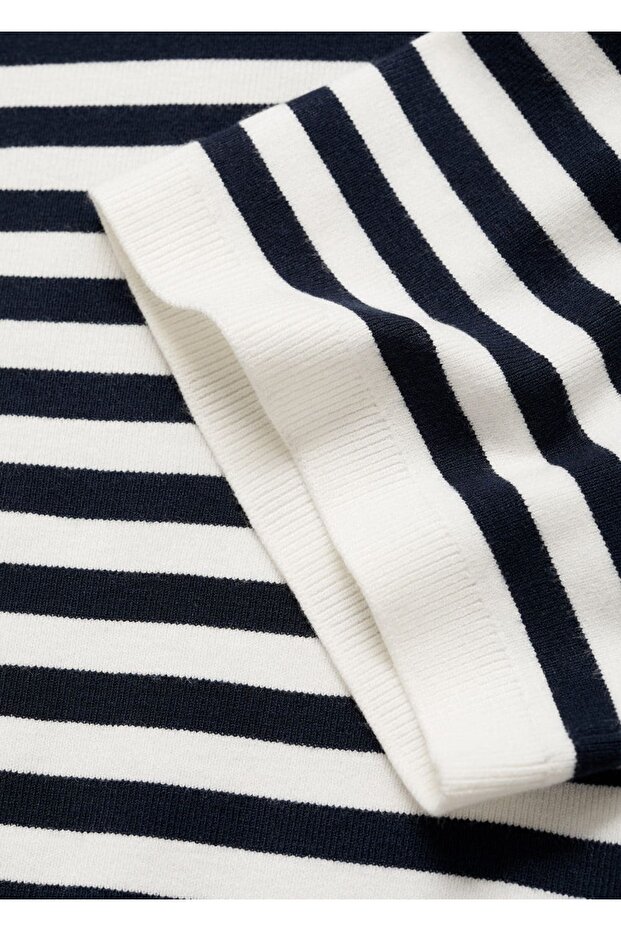 Çizgili kısa kazak - 5